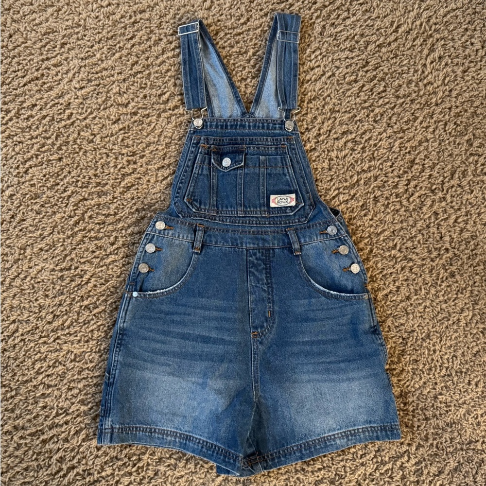 Lana Roux Jean Short Overalls